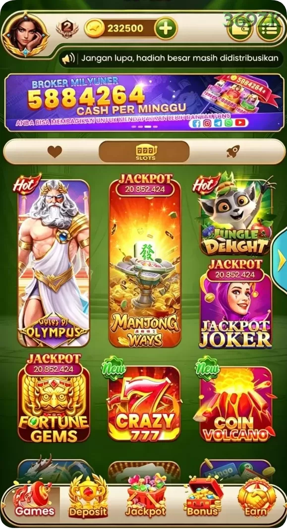 Cuplikan layar KING88 — menu navigasi